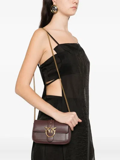 Pinko Love One Simply Pocket Mini Bag In Brown