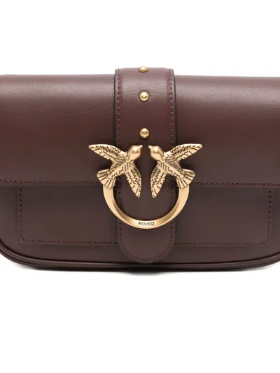 Pinko Love One Simply Pocket Mini Bag In Brown