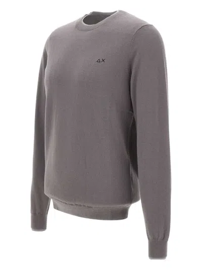 Sun 68 Crew-neck Long-sleeve Sweater In Gray