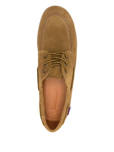 Sebago Gary Jobson Laced Boat Shoes In Brown