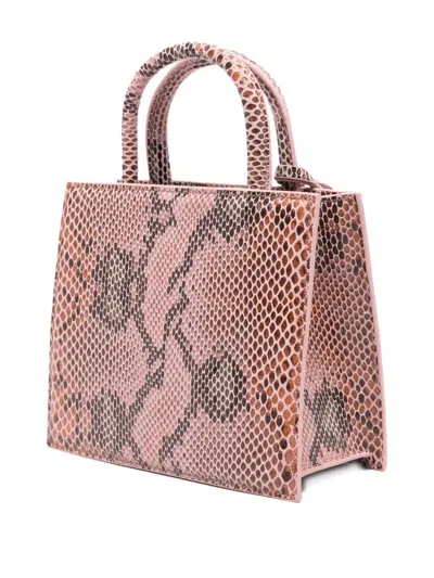 Mc2 Saint Barth Pink Snakeskin-effect Shop Bag Mini In Pink