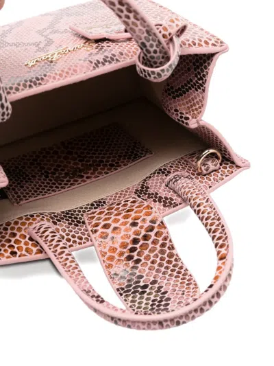 Mc2 Saint Barth Pink Snakeskin-effect Shop Bag Mini In Pink
