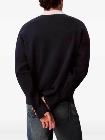 Calvin Klein Jeans Est.1978 Embroidered-logo Sweater In Blue