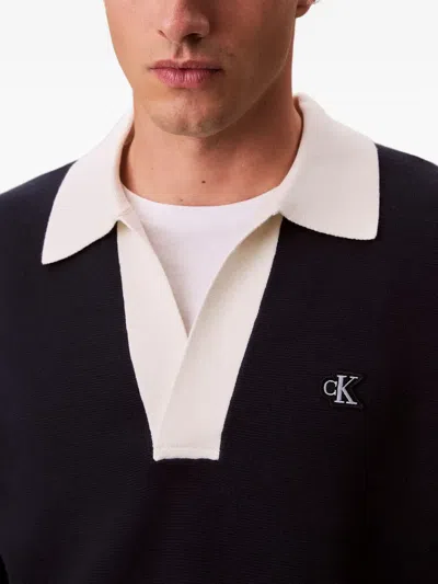 Calvin Klein Jeans Est.1978 Embroidered-logo Sweater In Blue