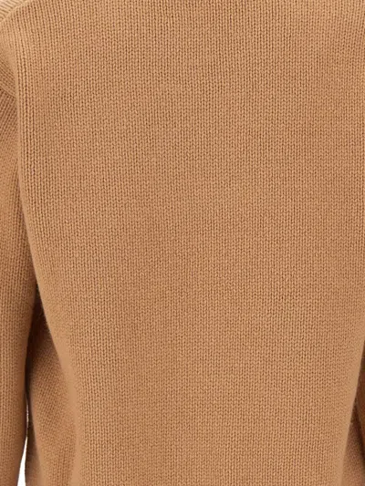 Mc2 Saint Barth Embroidery Crewneck Sweater In Brown