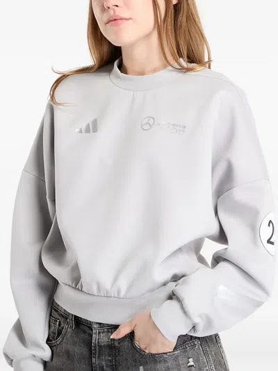 Adidas Originals X Mercedes Amg Logo Sweatshirt In Gray