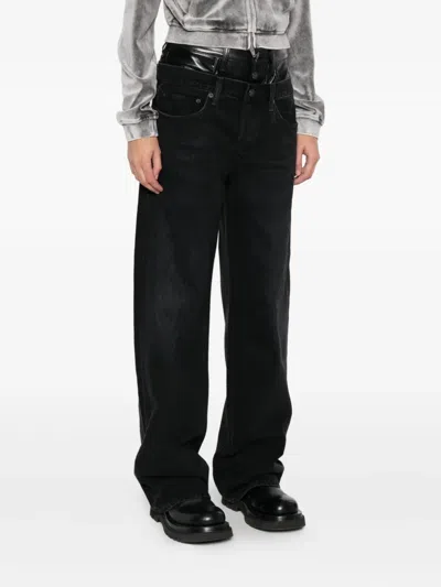 Agolde Elson High-waisted Straight Jeans In Gray