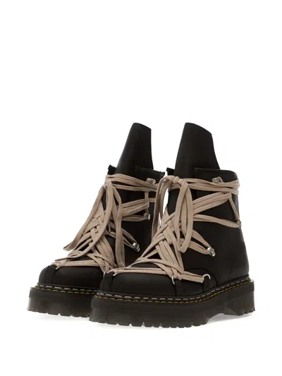 Rick Owens Xdr. Martens Megalace 1460 Leather Boots In Black