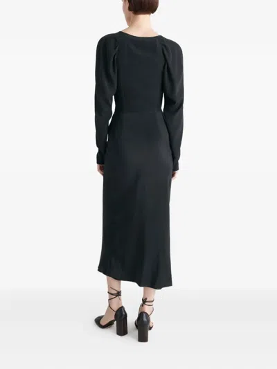 Lemaire Bias-cut Raglan-sleeve Midi Dress In Black