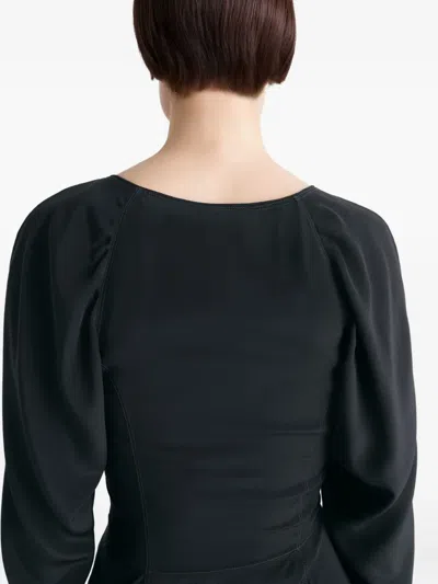 Lemaire Bias-cut Raglan-sleeve Midi Dress In Black