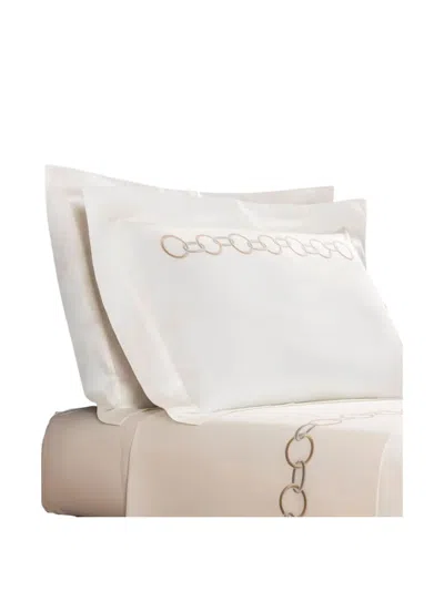 Frette Links Embroidery Duvet Set In White