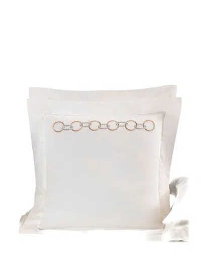 Frette Links Embroidery Duvet Set In White