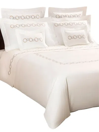 Frette Links Embroidery Duvet Set In White