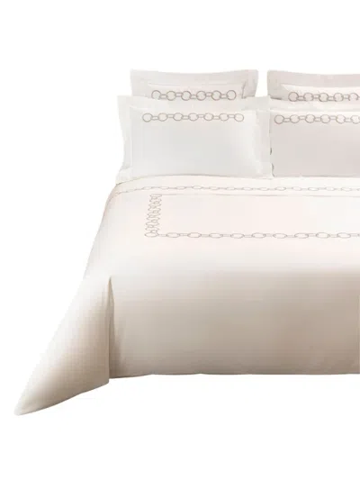 Frette Links Embroidery Duvet Set In White