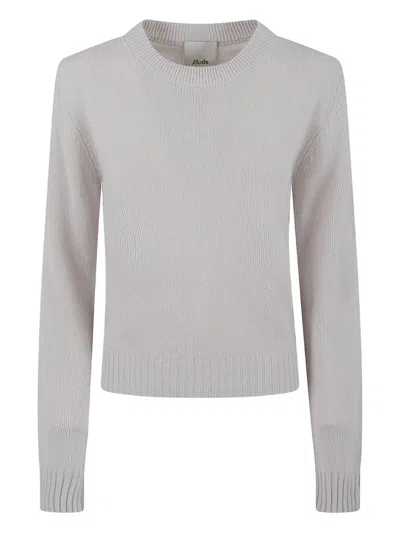 Allude Ribbed Crew-neck Sweater In Neutral