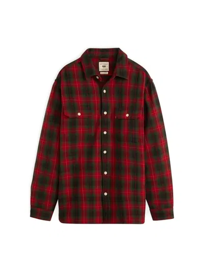 Levi's Jackson Worker Flannel Overshirt In Red