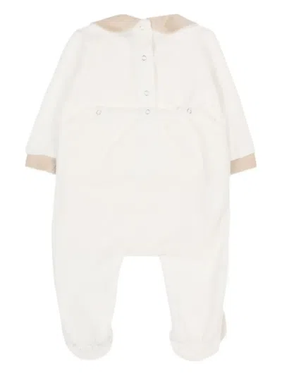 Le Boo Beebè Sheep-embroidered Babygrow In White