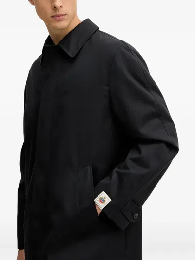 Bally Logo-patch Coat In Blue