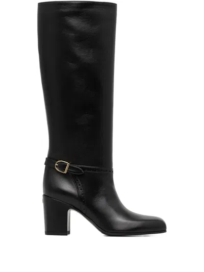 Bally Enilda 75 Leather Knee Boots In Black