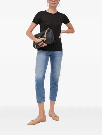 Patrizia Pepe Logo-detail T-shirt In Black