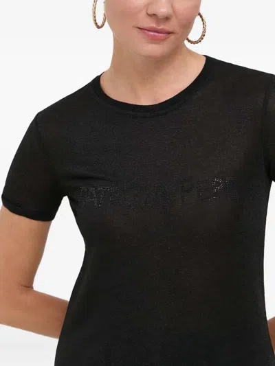 Patrizia Pepe Logo-detail T-shirt In Black