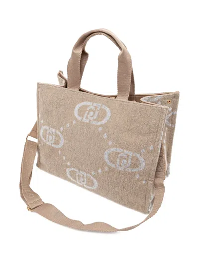 Liu •jo Logo-pattern Crossbody Bag In Neutral