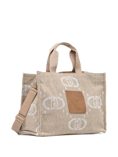 Liu •jo Logo-pattern Crossbody Bag In Neutral