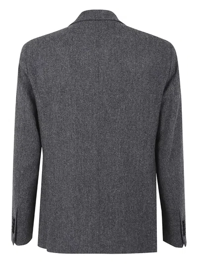Tagliatore Herringbone Double-breasted Jacket In Gray