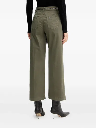 Liu •jo Chain-belt Trousers In Green