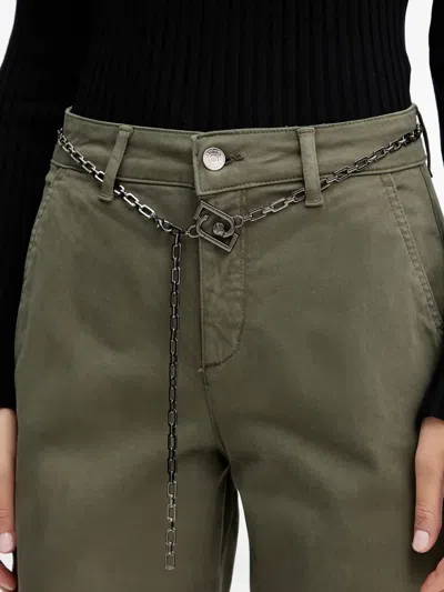 Liu •jo Chain-belt Trousers In Green
