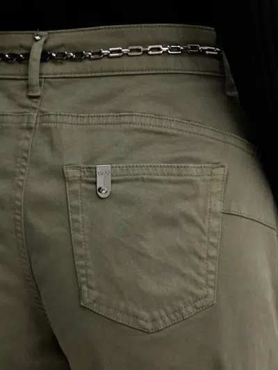 Liu •jo Chain-belt Trousers In Green