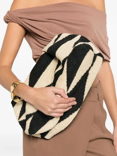 Sensi Studio Small Sisal Geometric Clutch Bag In Multi