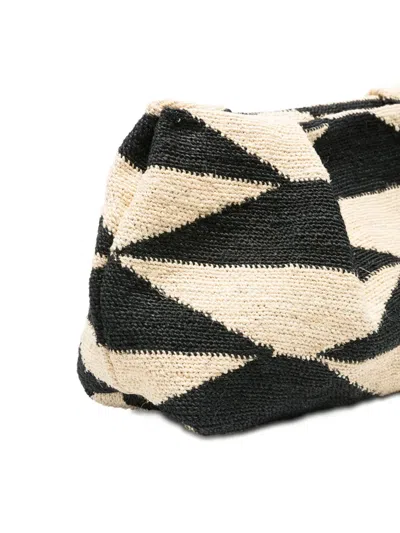 Sensi Studio Small Sisal Geometric Clutch Bag In Multi