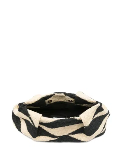 Sensi Studio Small Sisal Geometric Clutch Bag In Multi