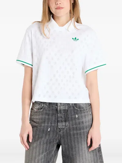 Adidas Originals Tennis Climacool Logo-detail Polo Shirt In White