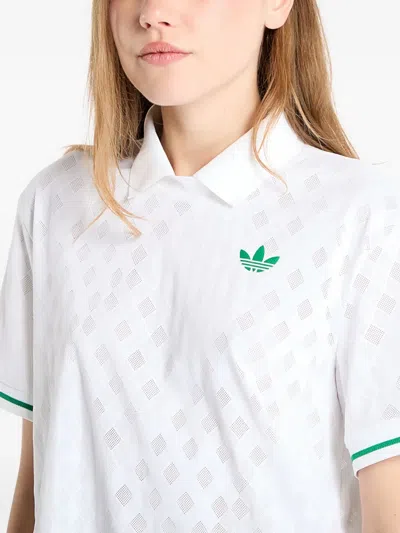 Adidas Originals Tennis Climacool Logo-detail Polo Shirt In White