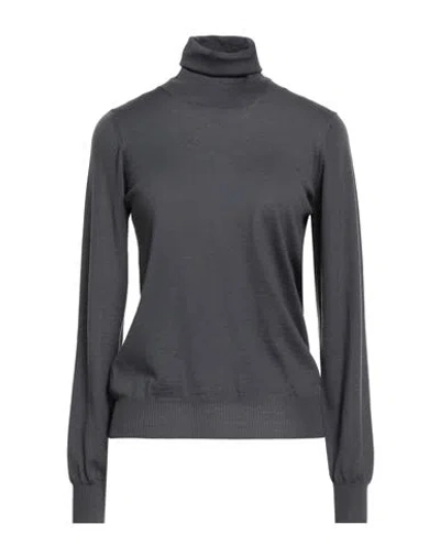 Drumohr Woman Turtleneck Charcoal Size S Merino Wool In Gold