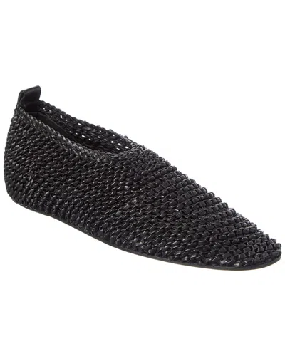 Totême Toteme Woven Leather Ballerina Flat In Black