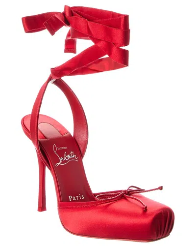 Christian Louboutin Cassia 100 Satin Pump In Red