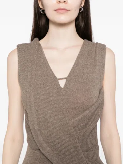Yehuafan Cashmere Dress In Neutral