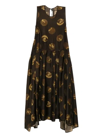 Uma Wang Moulay Dress In Brown