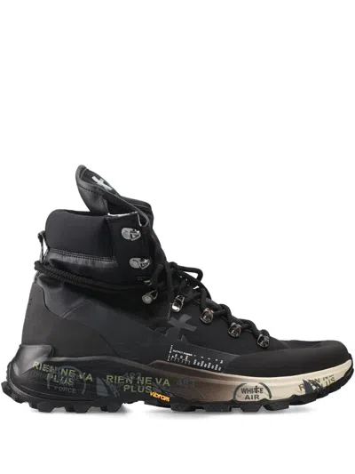 Premiata Midtreck Lace-up Sneakers In Black