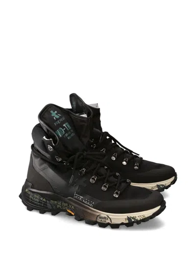 Premiata Midtreck Lace-up Sneakers In Black