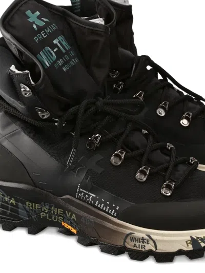 Premiata Midtreck Lace-up Sneakers In Black