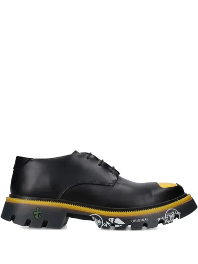 Premiata Toe Detail Lug-sole Peckham Shoes In Black