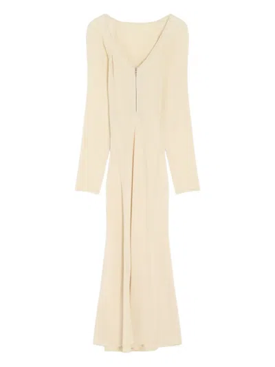 Lemaire Half-zip Raglan-sleeve Midi Dress In Neutral