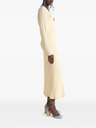 Lemaire Half-zip Raglan-sleeve Midi Dress In Neutral