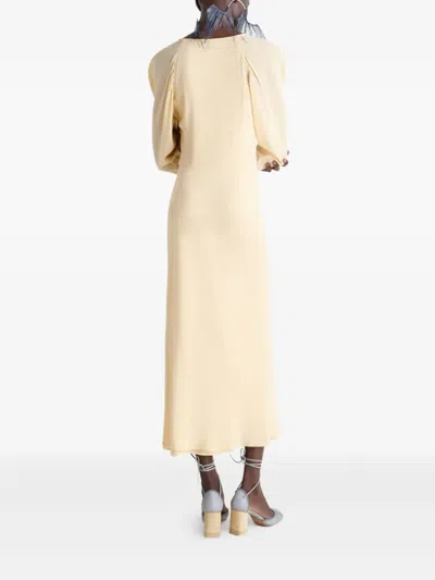 Lemaire Half-zip Raglan-sleeve Midi Dress In Neutral