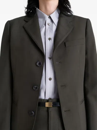 Lemaire Single-breasted Tailored Blazer In Green