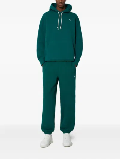 Puma Embroidered-logo Track Pants In Green